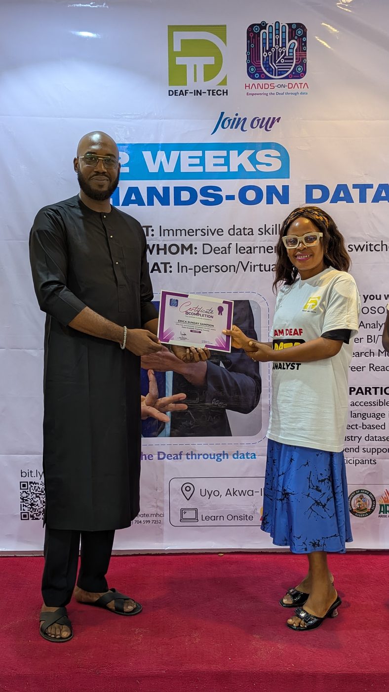 Participant practicing data skills