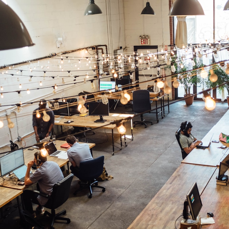 Shared co-working lounge